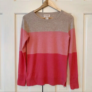 Nanette Lepore 100% Cashmere Striped Crew Neck Sweater